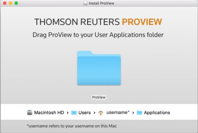 Drag ProView folder to your Applications folder
